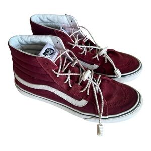 Vans Worlds #1 SkateBoard Maroon Red Shoes with White Trim Size 7.5M/ 9W
